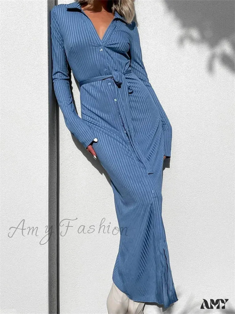 Amy Fashion - Elegant Women  Sleeve Shirt Solid Casual Buttons Up Party Beach Cocktail Club Vestido Streetwear