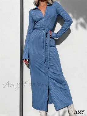 Amy Fashion - Elegant Women  Sleeve Shirt Solid Casual Buttons Up Party Beach Cocktail Club Vestido Streetwear