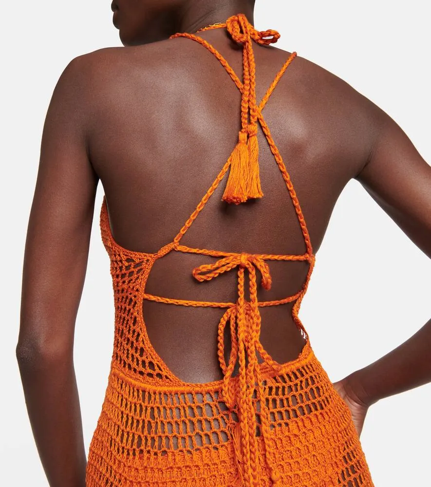 Anna Kosturova Open-knit cotton maxi dress