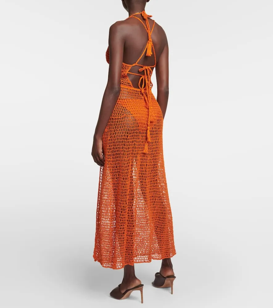Anna Kosturova Open-knit cotton maxi dress