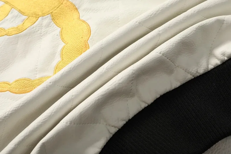 Autumn Winter Bomber Leather Jacket Men Scorpion Embroidery Hooded Jacket PU Leather Motorcycle