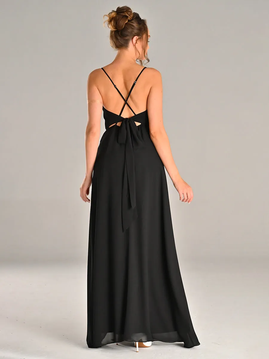 Black Cowl Neck Maxi Dress Slip bridesmaid Wedding Guest