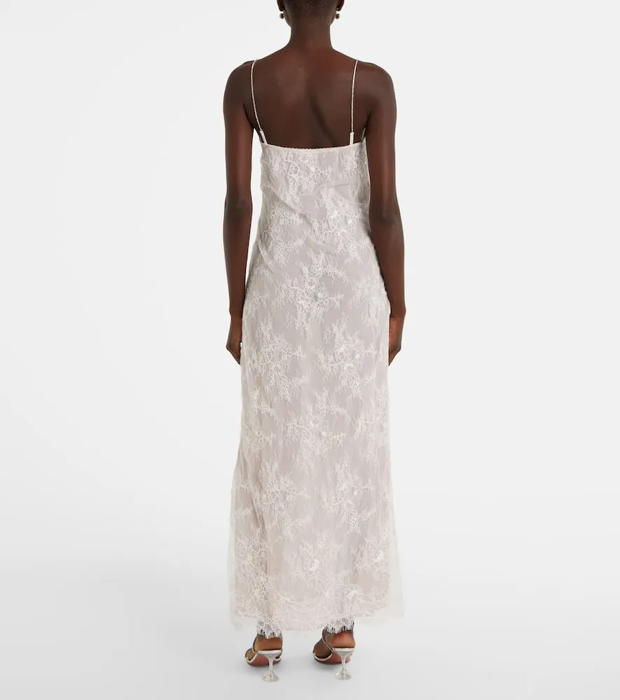 Blumarine Rebrode embellished lace maxi dress
