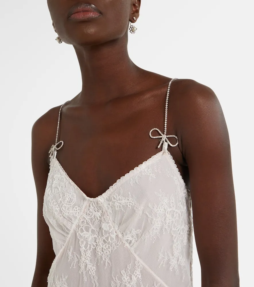 Blumarine Rebrode embellished lace maxi dress