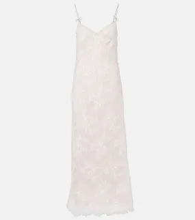 Blumarine Rebrode embellished lace maxi dress