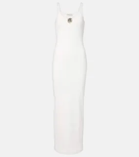 Blumarine Ribbed-knit cotton jersey maxi dress