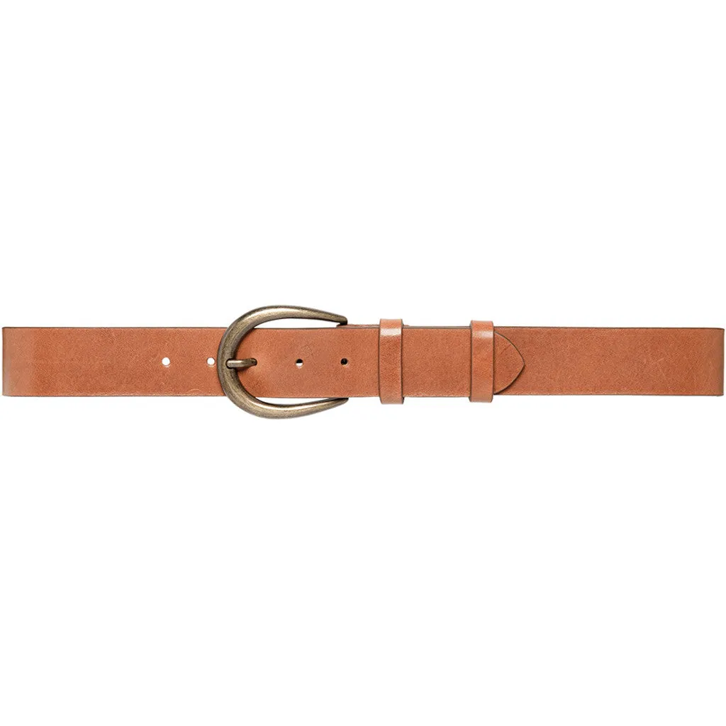Classy belt in soft leather / 15864 - Cognac