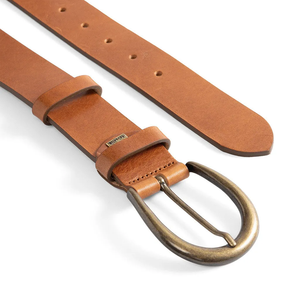 Classy belt in soft leather / 15864 - Cognac