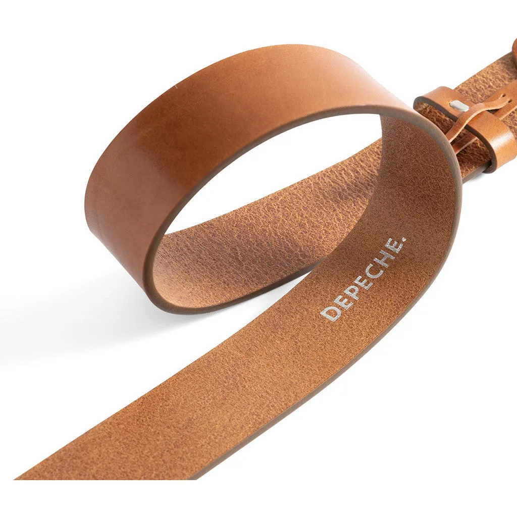 Classy belt in soft leather / 15864 - Cognac