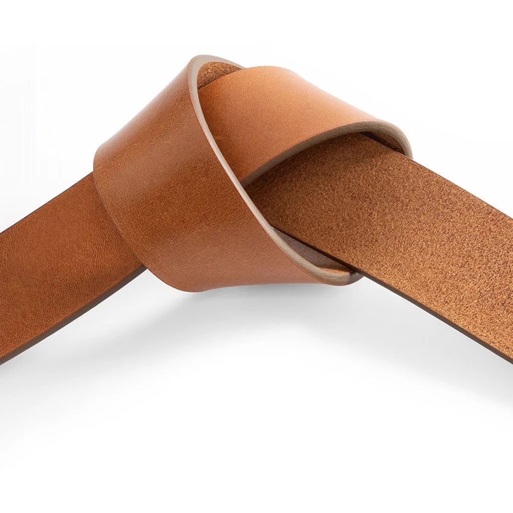 Classy belt in soft leather / 15864 - Cognac