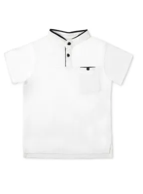 Cool White Pique Polo Tee