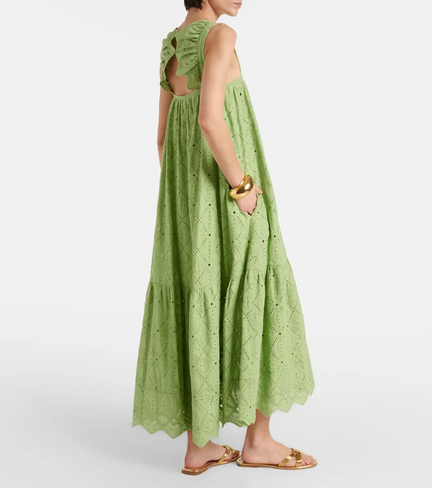 Dorothee Schumacher Embroidered cotton-blend maxi dress