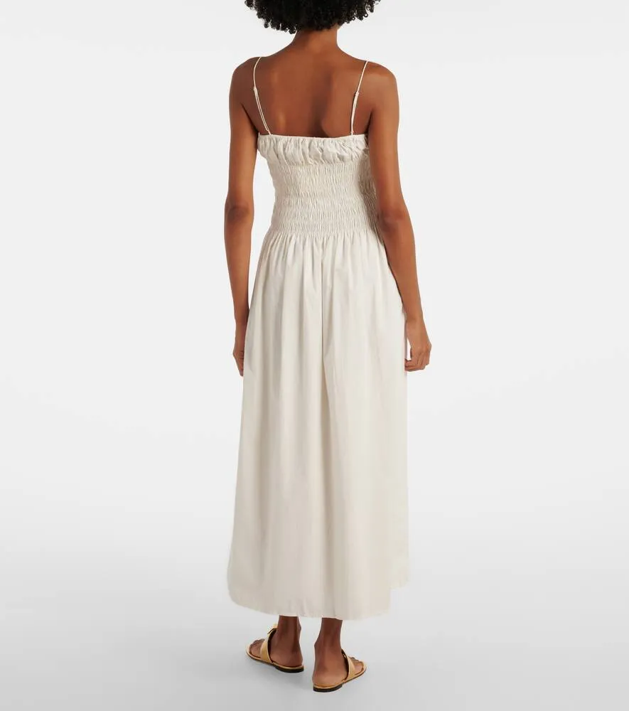 Faithfull Shirred cotton maxi dress