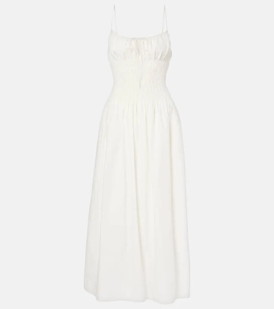 Faithfull Shirred cotton maxi dress