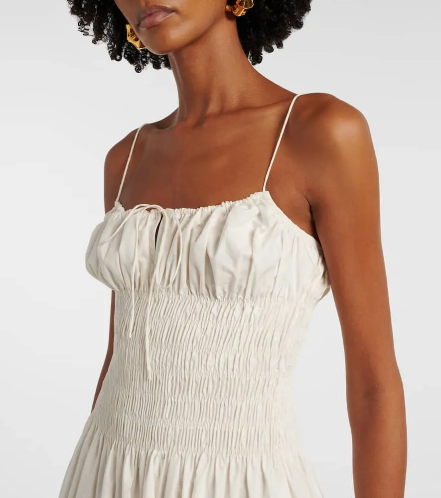 Faithfull Shirred cotton maxi dress