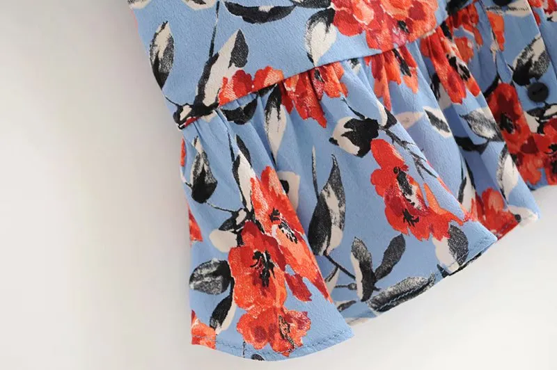 FLORAL CROP TOP BLOUSE