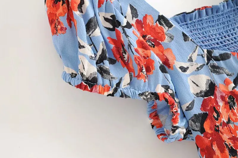 FLORAL CROP TOP BLOUSE