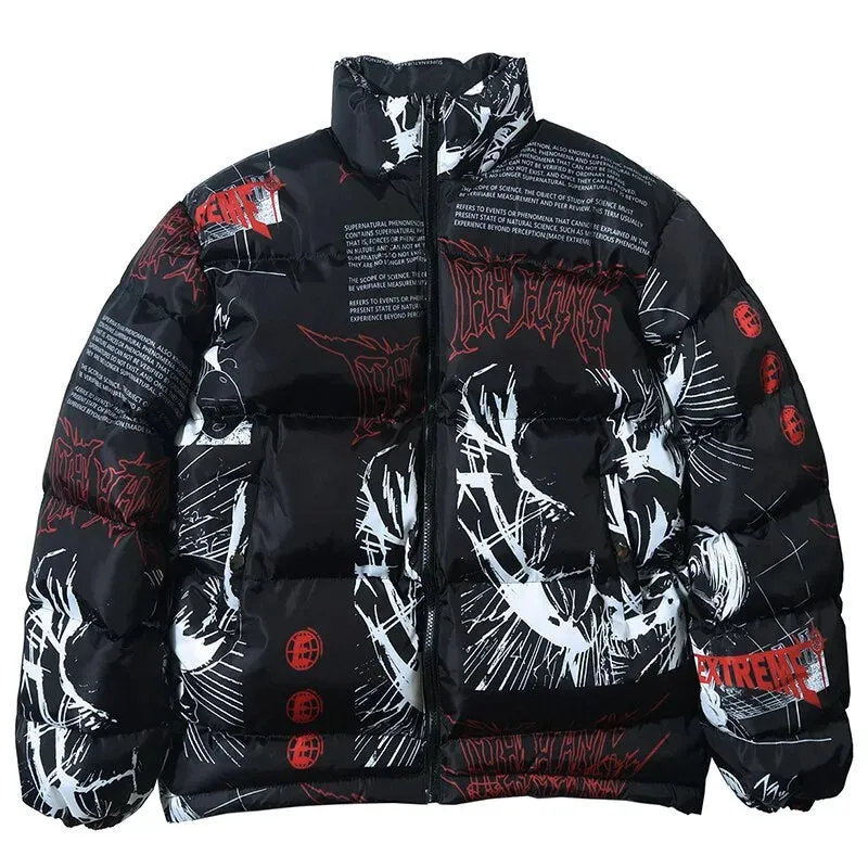 Harajuku "Rock Lee & One Punch Man" Anime Puffer Jacket