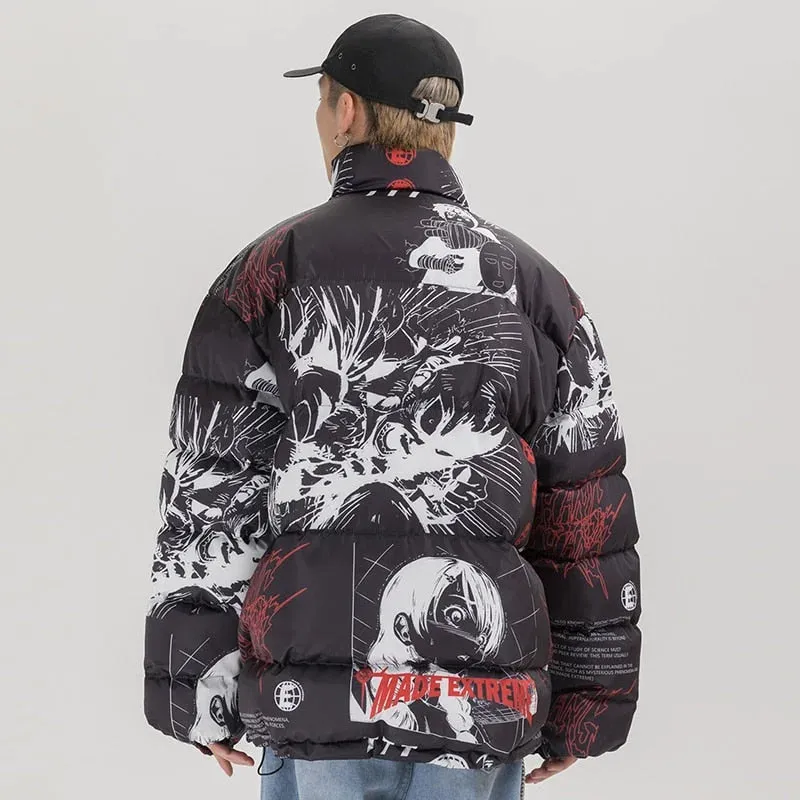 Harajuku "Rock Lee & One Punch Man" Anime Puffer Jacket