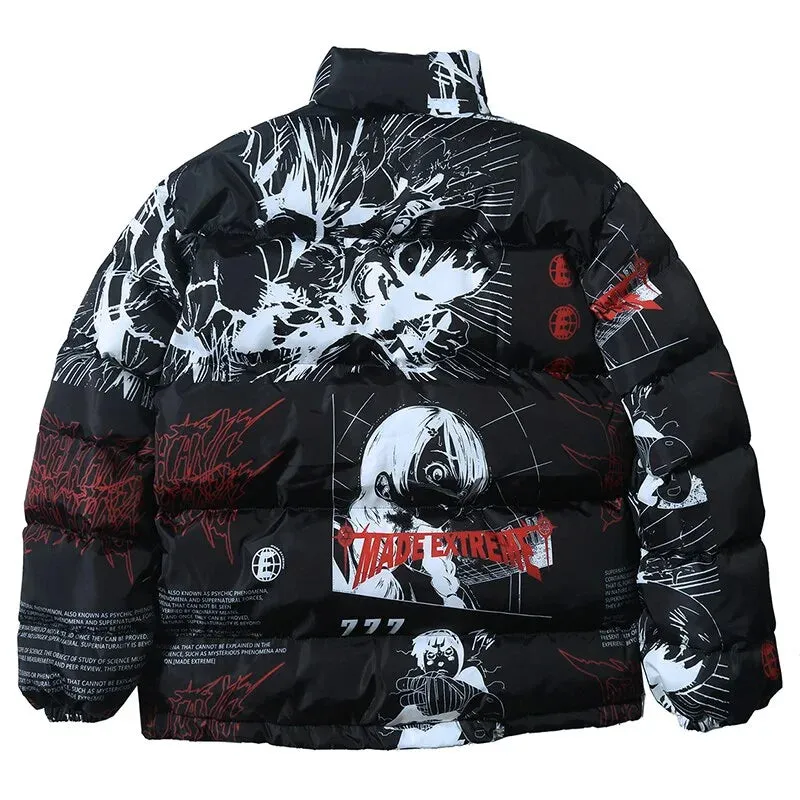Harajuku "Rock Lee & One Punch Man" Anime Puffer Jacket