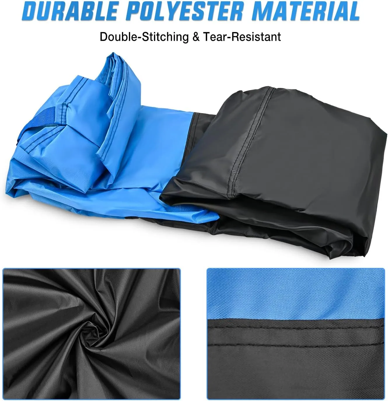 Motorcycle Cover with Lock-Hole Storage Bag & Protective Reflective Strip Fits up to 116 Inch