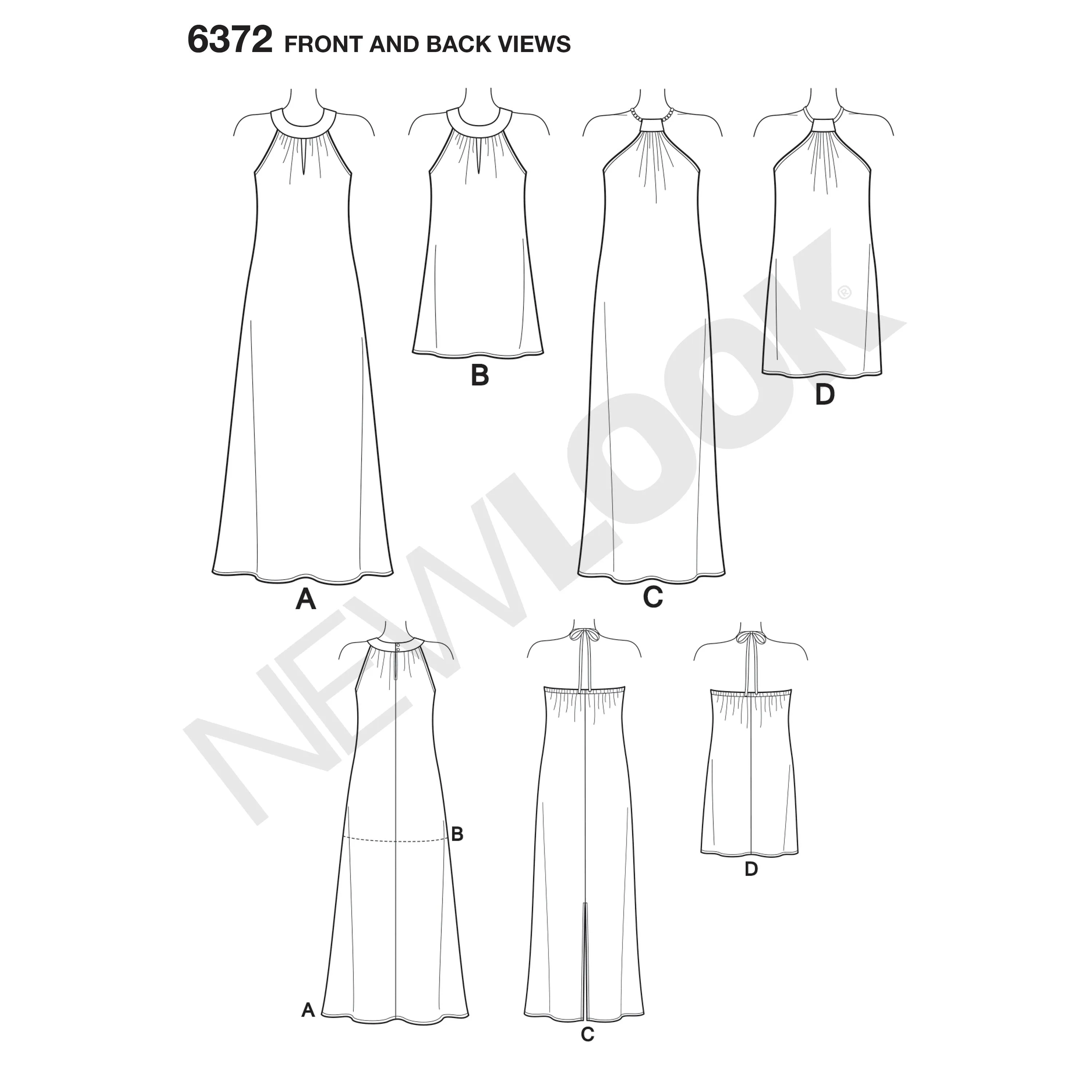 New Look Sewing Pattern 6372 - Misses' Dresses Each in Two Lengths