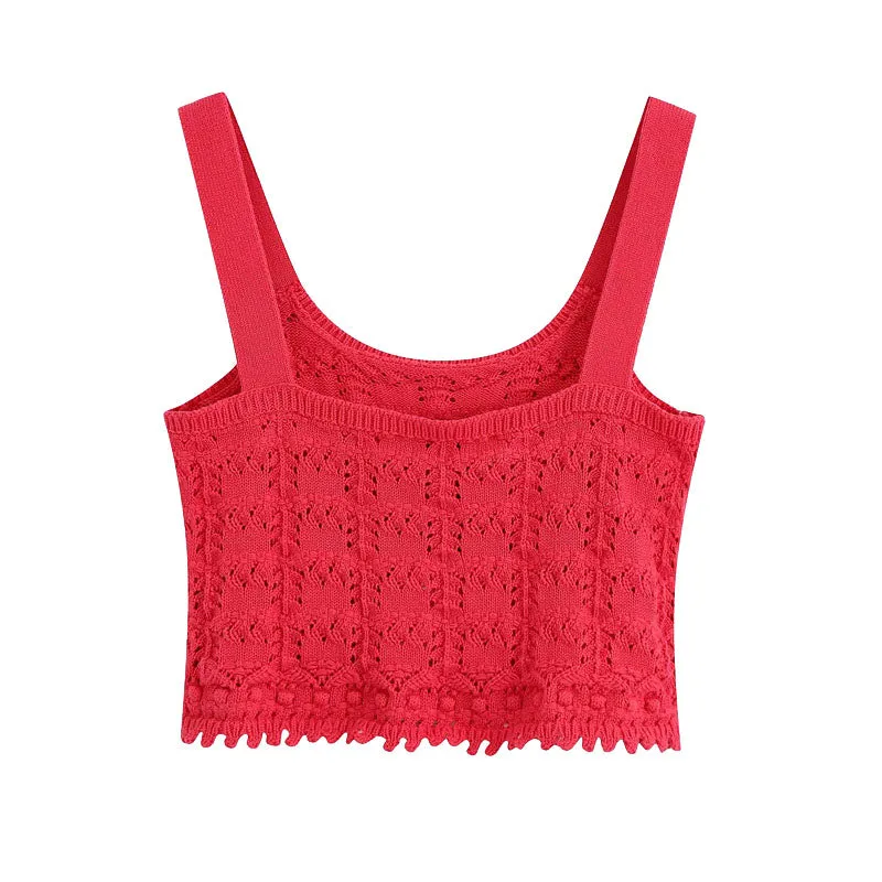 POINTELLE  CROP TOP