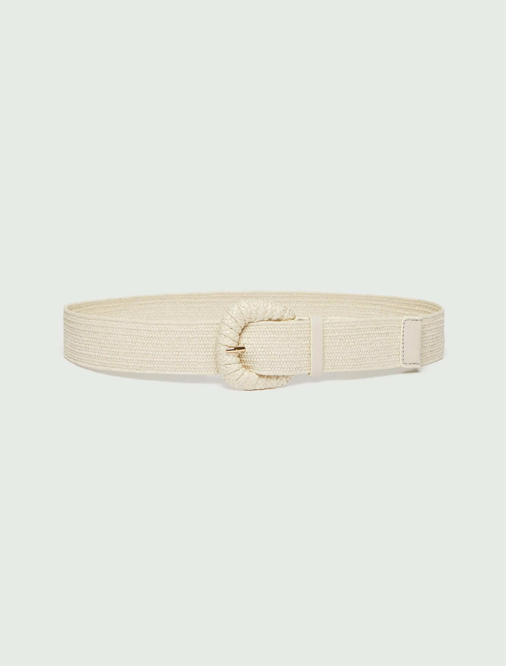 Raffia high-waist Belt - Optical White
