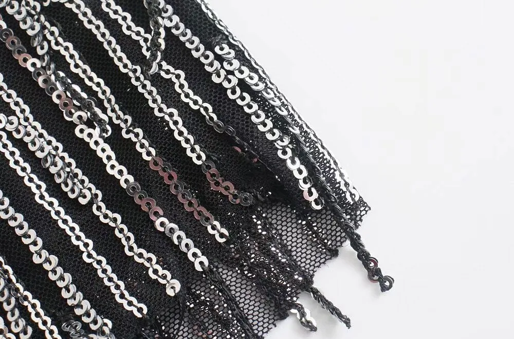 SEQUIN CROP TANK TOP