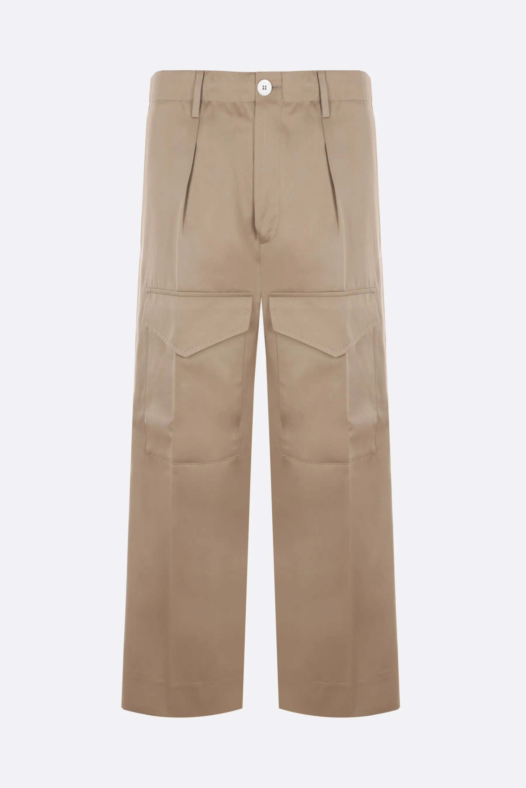 shiny cotton cropped chinos