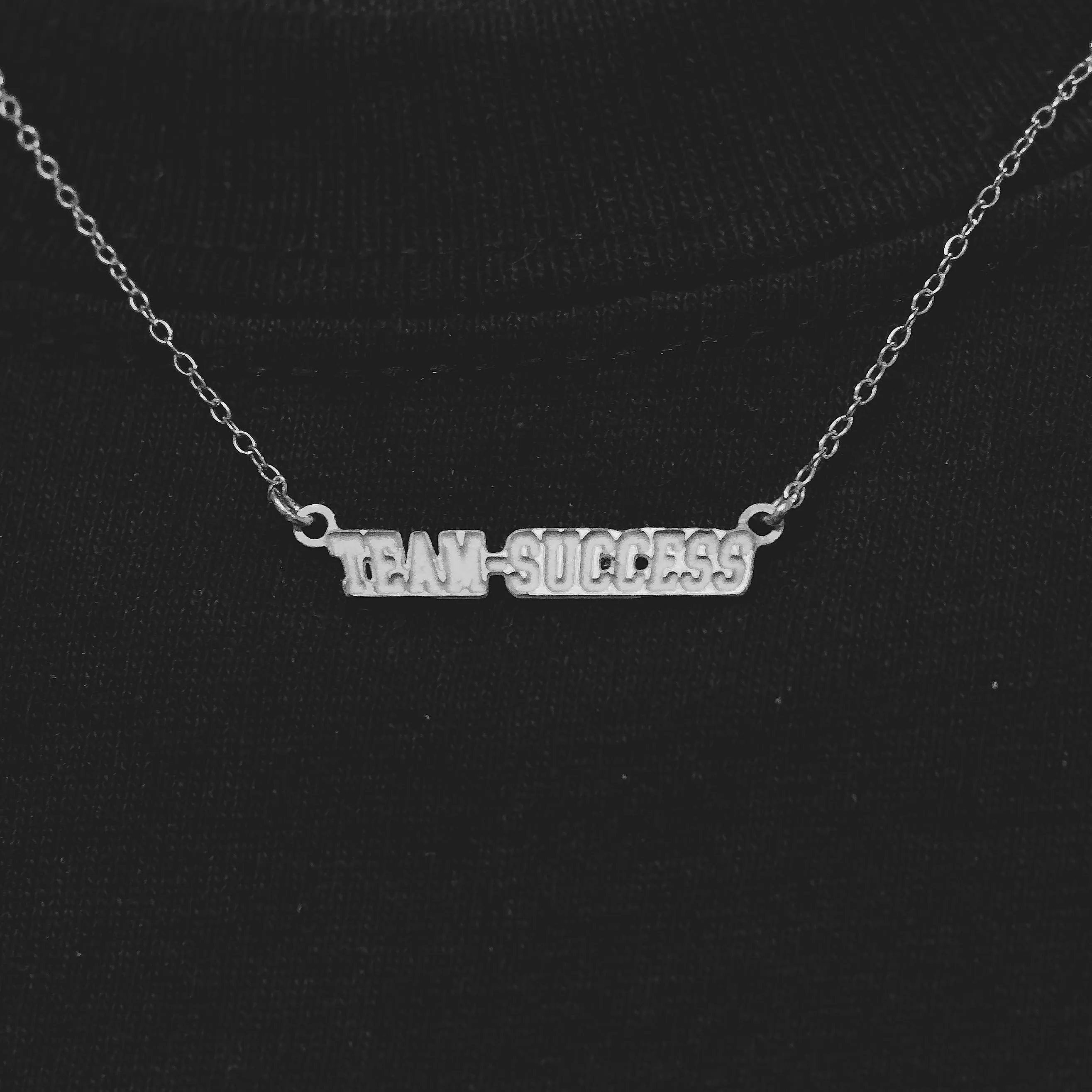 TEAM SUCCESS Letterman Necklace - Silver