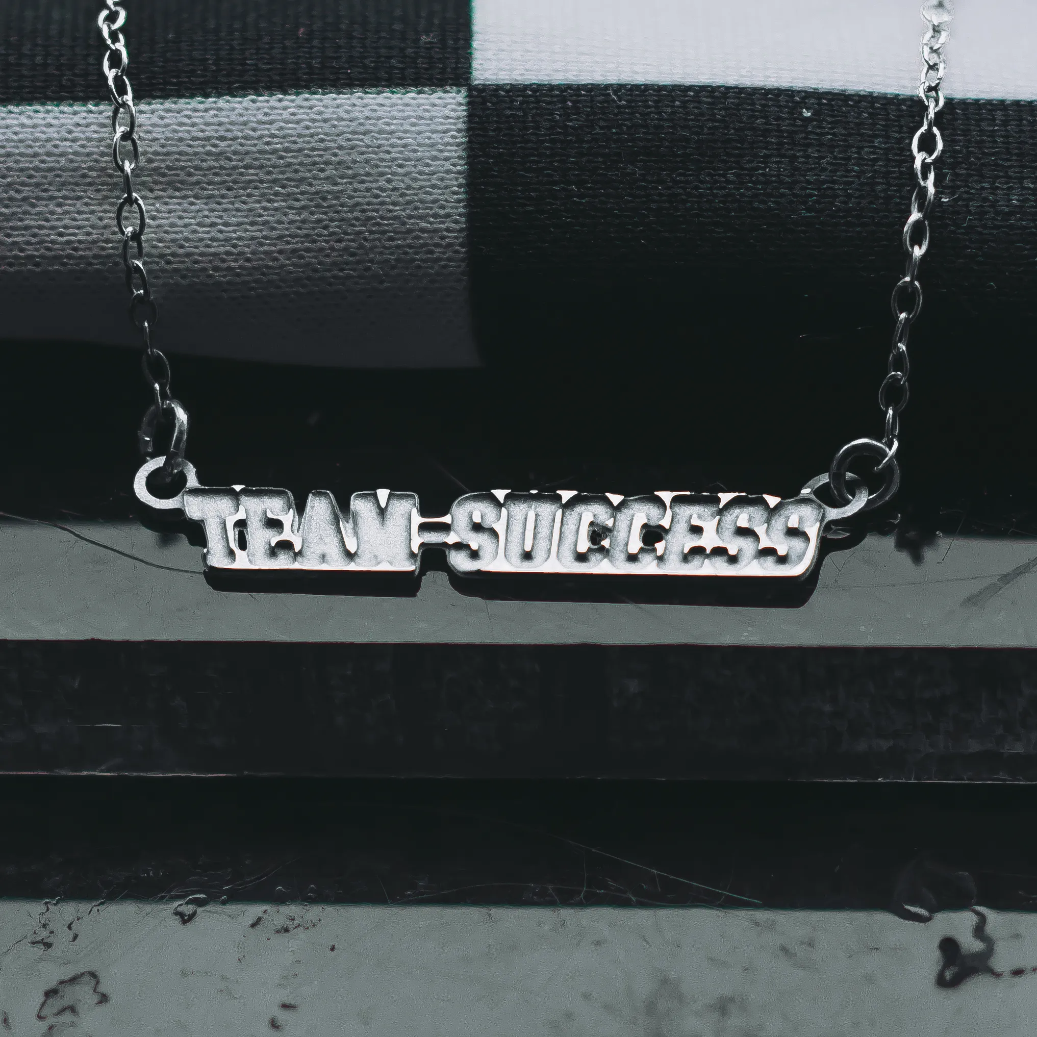 TEAM SUCCESS Letterman Necklace - Silver