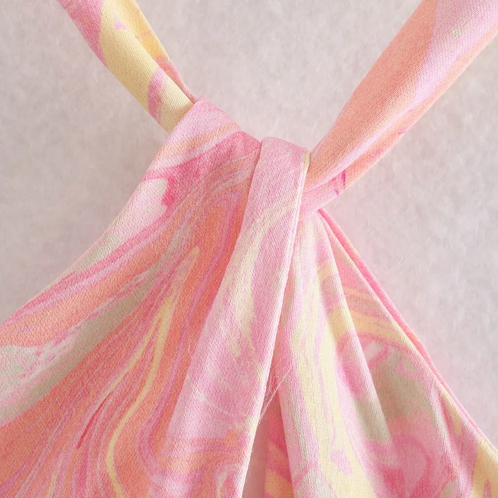 TIE-DYE PRINT CROP TOP