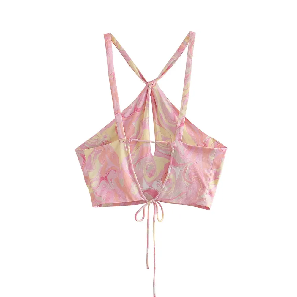 TIE-DYE PRINT CROP TOP
