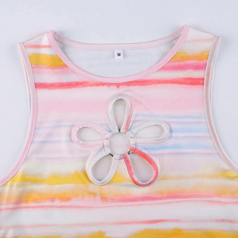 TYE DYE PRINT CROP TOP & PANTS