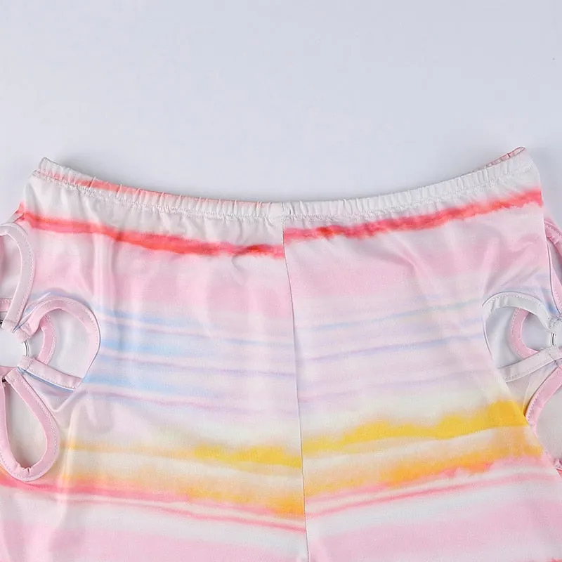 TYE DYE PRINT CROP TOP & PANTS