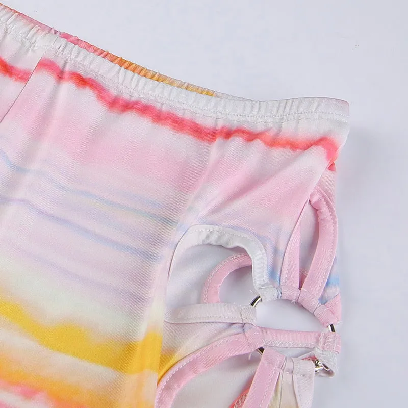 TYE DYE PRINT CROP TOP & PANTS