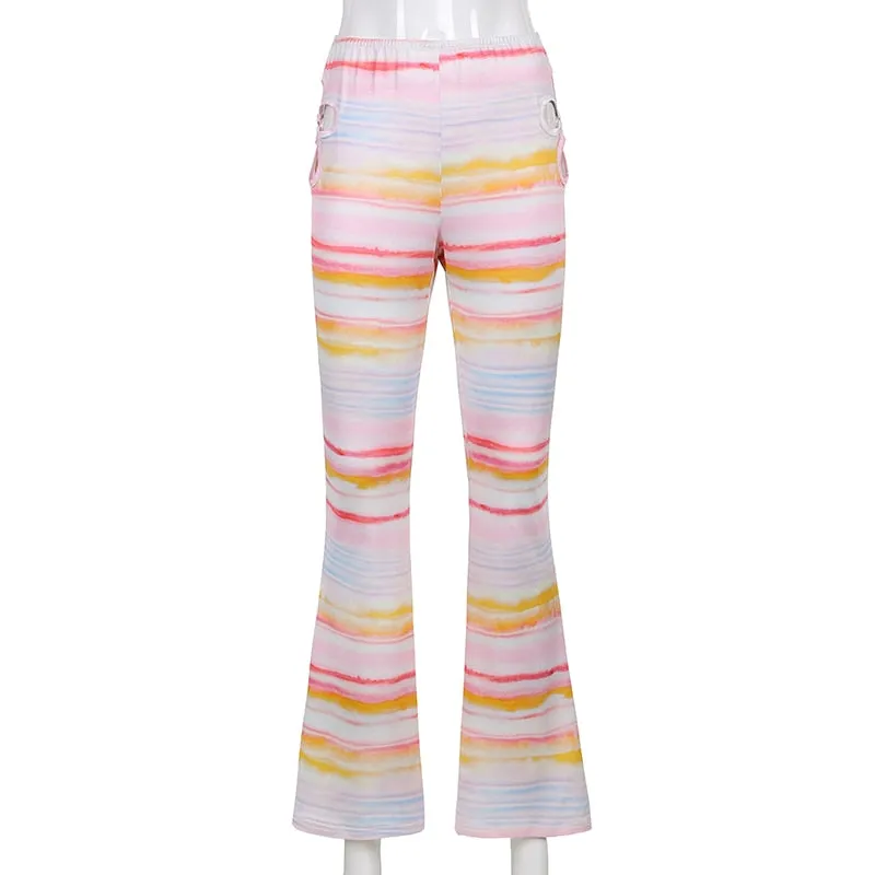 TYE DYE PRINT CROP TOP & PANTS