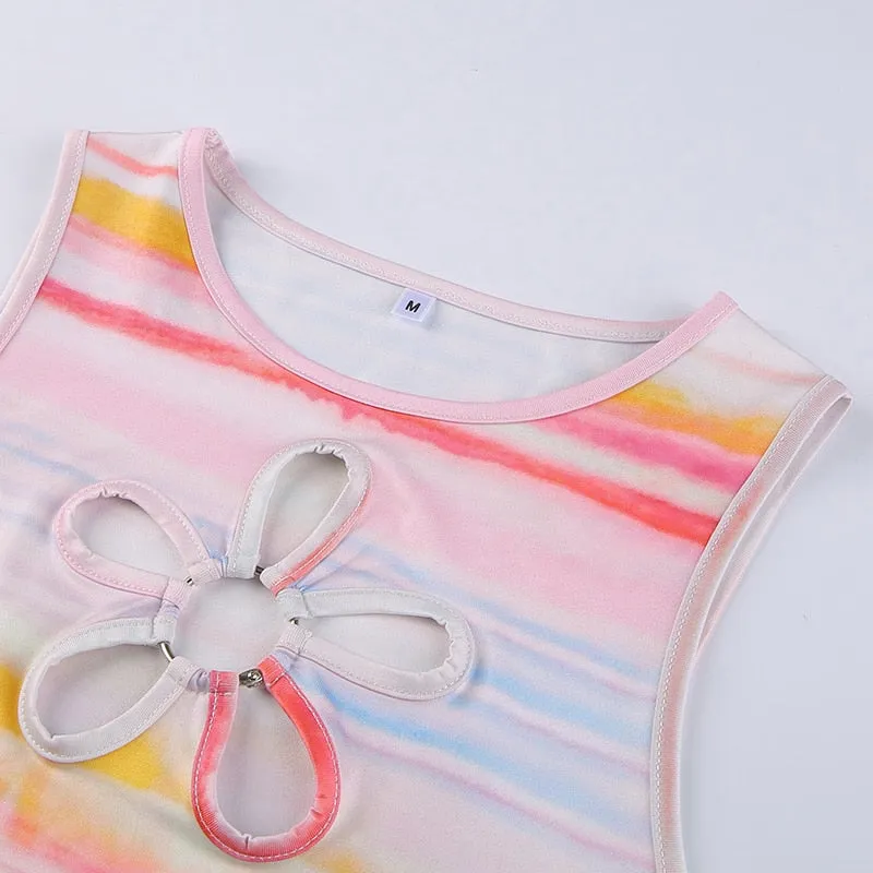 TYE DYE PRINT CROP TOP & PANTS