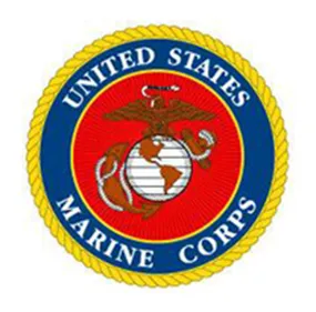 United States Marine Corps 10" Round USMC Patch with Yellow Rope