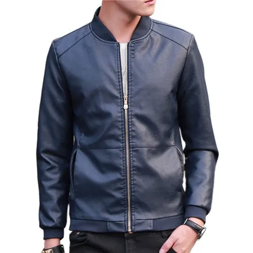 URBANFIND 2018 Autumn Winter Men's Leather Coat Korean Slim Fit Leather Jackets Size M-4XL Fashion Casual Outwear for Man Jacket