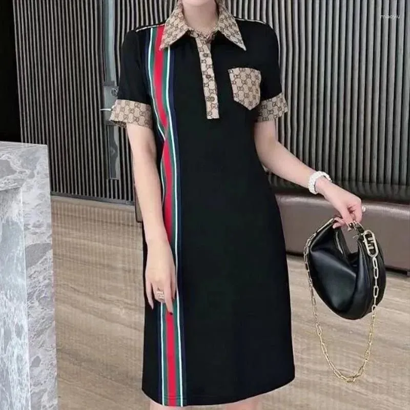 Women's Knitted Striped Slim Button Pocket Casual Dresses  X5036924