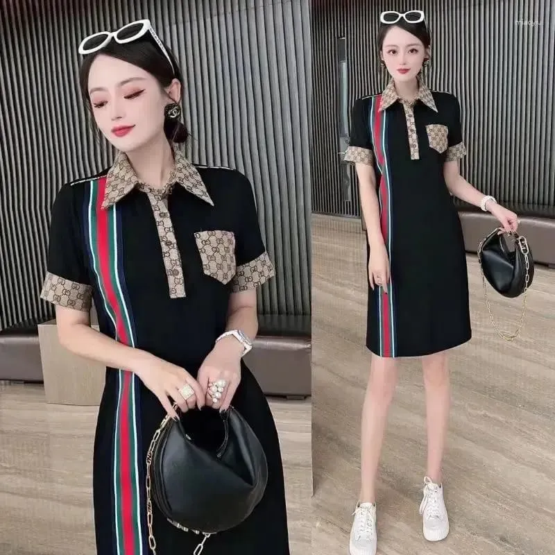 Women's Knitted Striped Slim Button Pocket Casual Dresses  X5036924